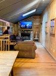 Tv Area at Cozy Woods Cabin 